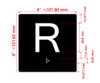 R Sign with Raised Letters Hpd Sign