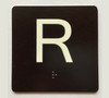 R Sign with Raised Letters Ada Sign