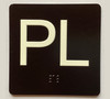 PL Sign with Raised Letters Ada Sign