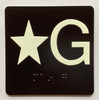 Star G Sign with Raised Letters & Grade 2 Safety Sign