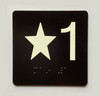 Star 1 Sign with Raised Letters Compliance Sign