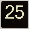 25 Sign with Raised Letters Safety Sign