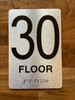Floor 30 Sign with Raised Letters Safety Sign