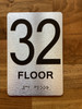 Floor 32 Sign with Raised Letters Compliance Sign