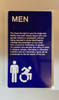 Men Dark Blue Sign Elevator Jamb Plate Ada Sign