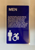 Men Dark Blue Sign Elevator Jamb Plate Safety Sign