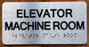 Elevator Machine Room Sign
