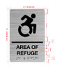 Area Of Refuge With Sign with Raised Letters Compliance Sign