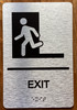 Exit Left With Symbol With Sign with Raised Letters Sign