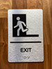 Exit Left With Symbol With Sign with Raised Letters Compliance Sign
