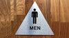 Men Restroom With Sign with Raised Letters Compliance Sign