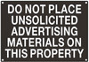 DO NOT Place UNSOLICITED Advertisement Material ON This Property Black, Back