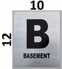 Sign Basement Floor Number - Tactile Touch Braille