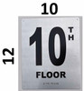 Sign 10TH Floor - Floor Number - Tactile Touch Braille
