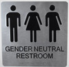 Gender Neutral Restroom Wall  Signage