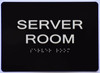 Server Room Sign -Black,