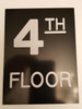 Floor number  - Four 4  Engraved Plastic- Back