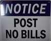 Holes or  adhesive Signs