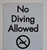 Sign NO Diving Allowed