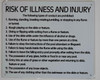 Pool Risk of Illness and Injury Notice Sign