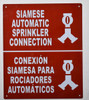 Automatic Sprinkler Connection Bilingual  with Symbol  with English & Spanish Text and Symbol