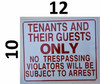 Sign Tenants and Their Guests  ,