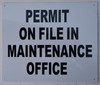 Permit On File in Maintenance Office