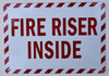 FIRE Riser Inside  Signage ,