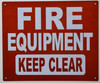FIRE Equipment Keep Clear  ,, Back