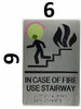 IN CASE OF FIRE USE STAIRWAY -  Back