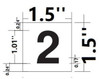 PHOTOLUMINESCENT DOOR IDENTIFICATION NUMBER 2 (TWO)  HEAVY DUTY / GLOW IN THE DARK Back