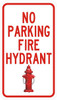 NO PARKING FIRE HYDRANT SIGN