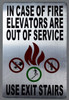 in Case of Fire Use Stairs SIGN