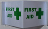 This First Aid 2D projection  Signages / 2d hallway  Signage is printed on both sides for easy viewing.