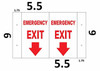 Sign Emergency EXIT Arrow Down 3D Projection /FIRE Extinguisher Hallway