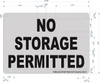 Sign No Storage Permitted