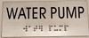 WATER PUMP SIGN - BRAILLE-STAINLESS STEEL