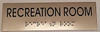 RECREATION ROOM - BRAILLE-STAINLESS STEEL Sign