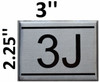 APARTMENT NUMBER SIGN - 3J    Signage