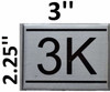 APARTMENT NUMBER SIGN - 3K -BRUSHED