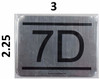 APARTMENT NUMBER SIGN 7D -BRUSHED