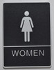 FD Sign WOMEN Restroom Sign- - BRAILLE PLASTIC ADA