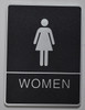 WOMEN Restroom Sign- - BRAILLE PLASTIC ADA  Signage