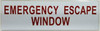 EMERGENCY ESCAPE WINDOW  Signage