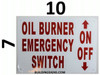 FD Sign Oil Burner Emergency Switch , Engineer Grade Reflective