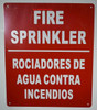 FD Sign FIRE Sprinkler  Bilingual English/Spanish, Engineer Grade Reflective