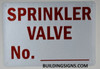 Sprinkler Valve Number  Signage