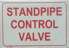 FD Sign STANDPIPE CONTROL VALVE