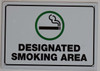 Designated Smoking Area Safety  Signage