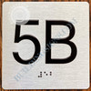 FD SIGN Apartment Number 5b  with Braille and Raised Number